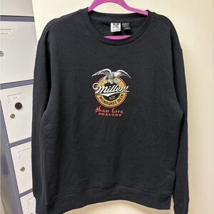 Vintage Y2k Coors Classic Miller High Life Beer Logo Sweatshirt Medium